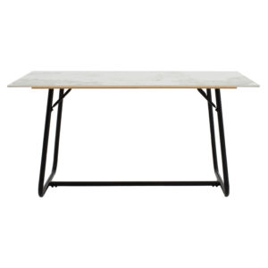 Τραπέζι Revello pakoworld sintered stone λευκό μαρμάρου-μαύρο 150x90x75εκ – 101-000074