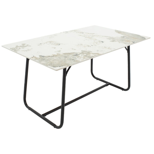 Τραπέζι Revello pakoworld sintered stone λευκό μαρμάρου-μαύρο 150x90x75εκ – 101-000074