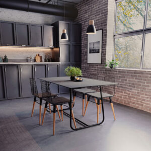 Τραπέζι Revello pakoworld sintered stone μαύρο μαρμάρου-μαύρο 150x90x75εκ – 101-000075