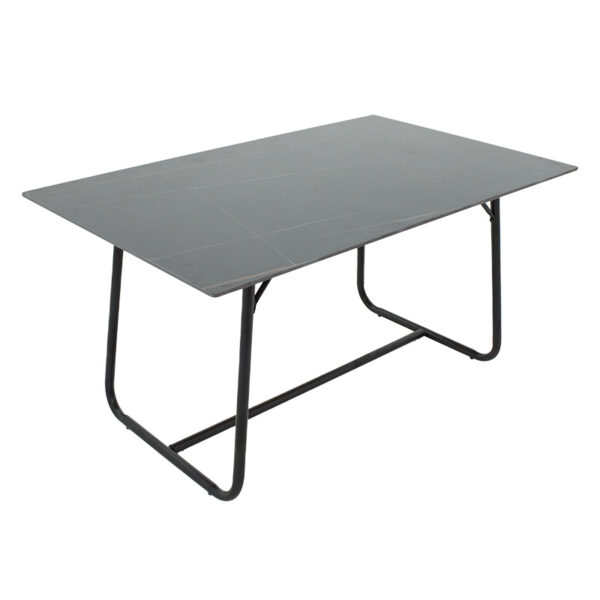 Τραπέζι Revello pakoworld sintered stone μαύρο μαρμάρου-μαύρο 150x90x75εκ – 101-000075