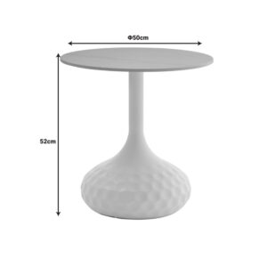 Βοηθητικό τραπέζι Fabron Inart λευκό sintered stone Φ50×52εκ – 101-000096