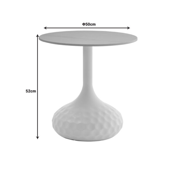 Βοηθητικό τραπέζι Fabron Inart μαύρο sintered stone Φ50×52εκ – 101-000097
