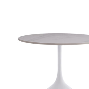 Βοηθητικό τραπέζι Kousien Inart λευκό sintered stone Φ50×60εκ – 101-000098