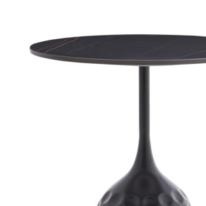 Βοηθητικό τραπέζι Kousien Inart μαύρο sintered stone Φ50×60εκ – 101-000099