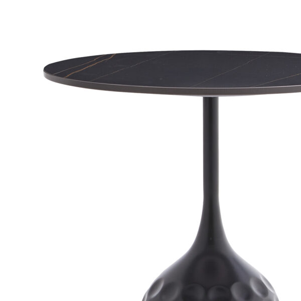 Βοηθητικό τραπέζι Kousien Inart μαύρο sintered stone Φ50×60εκ – 101-000099