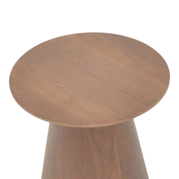 Βοηθητικό τραπέζι Kayano pakoworld καρυδί mdf Φ45×50εκ – 101-000109