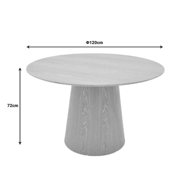 Τραπέζι Kayano pakoworld mdf σε φυσική απόχρωση Φ120×72εκ – 101-000112