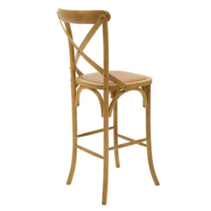 Σκαμπό μπαρ Reid pakoworld ξύλο sonoma-έδρα καφέ rattan – 102-000005