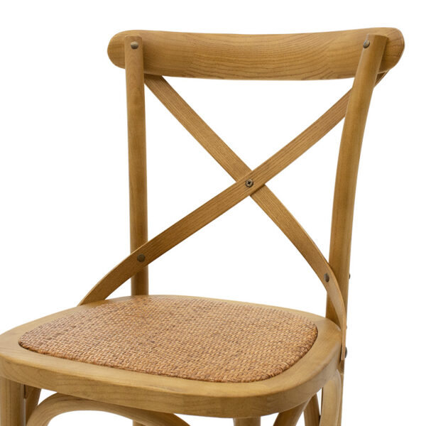 Σκαμπό μπαρ Reid pakoworld ξύλο sonoma-έδρα καφέ rattan – 102-000005