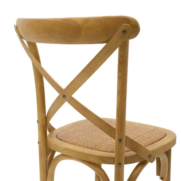 Σκαμπό μπαρ Reid pakoworld ξύλο sonoma-έδρα καφέ rattan – 102-000005