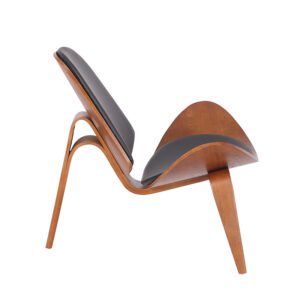 Πολυθρόνα Vilma pakoworld PU μαύρο- plywood καρυδί 90x73x75εκ – 106-000015