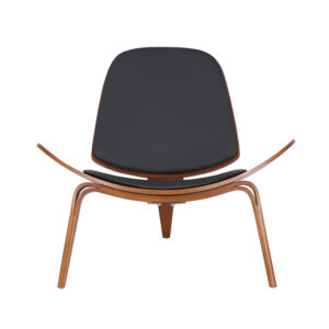 Πολυθρόνα Vilma pakoworld PU μαύρο- plywood καρυδί 90x73x75εκ – 106-000015