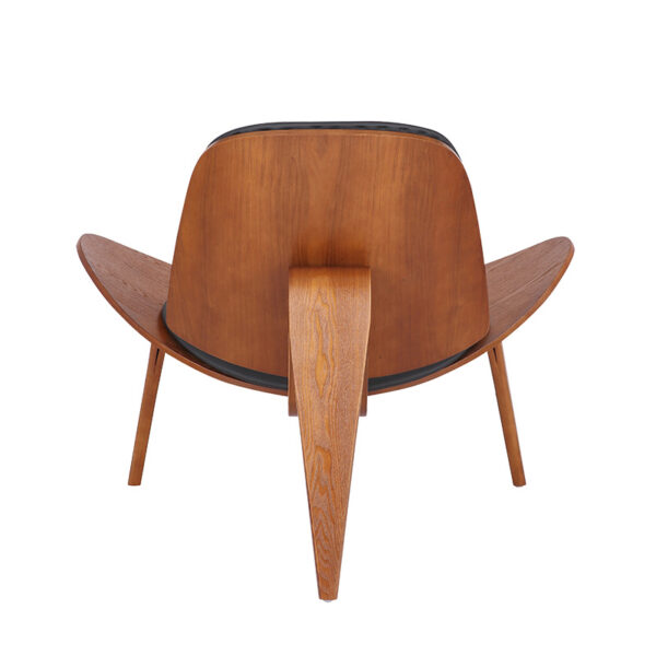 Πολυθρόνα Vilma pakoworld PU μαύρο- plywood καρυδί 90x73x75εκ – 106-000015