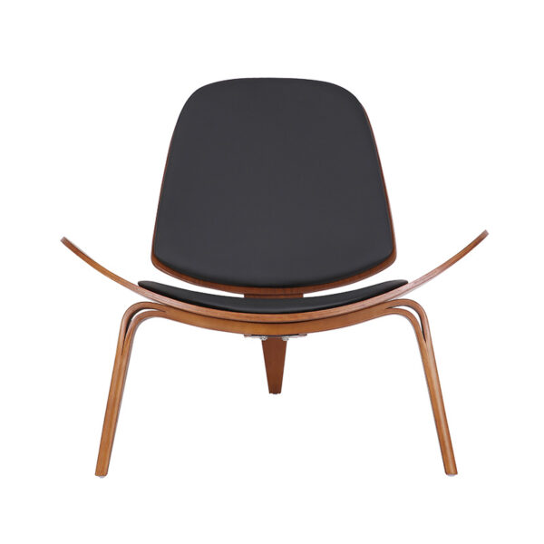 Πολυθρόνα Vilma pakoworld PU μαύρο- plywood καρυδί 90x73x75εκ – 106-000015