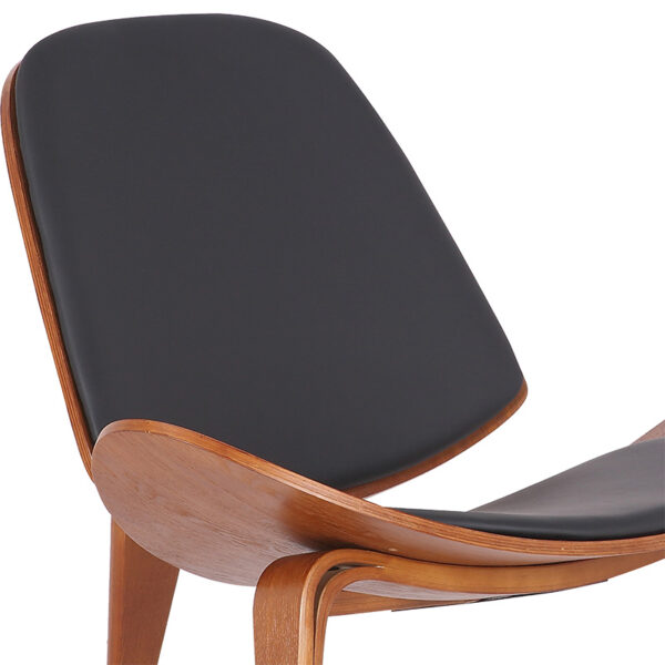 Πολυθρόνα Vilma pakoworld PU μαύρο- plywood καρυδί 90x73x75εκ – 106-000015