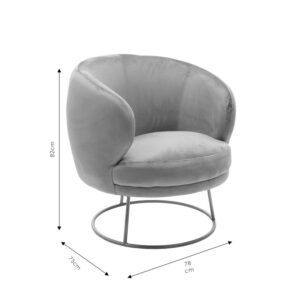 Πολυθρόνα Rony pakoworld βελούδο γκρι-χρυσό 78x75x82εκ – 110-000054