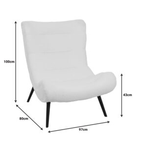 Πολυθρόνα-μπερζέρα Silla pakoworld μπουκλέ ύφασμα σε μπεζ απόχρωση 97x80x100εκ – 110-000081