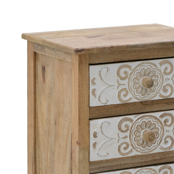 Συρταριέρα Inart 3-50-245-0017 ξύλο φυσικό-λευκό 50x32x61εκ – 115-002709