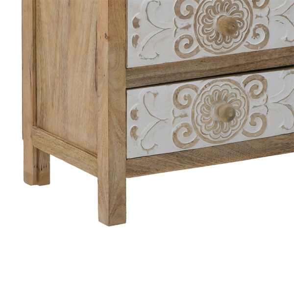 Συρταριέρα Inart 3-50-245-0017 ξύλο φυσικό-λευκό 50x32x61εκ – 115-002709