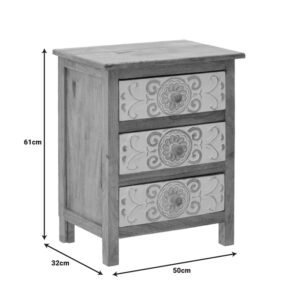 Συρταριέρα Inart 3-50-245-0017 ξύλο φυσικό-λευκό 50x32x61εκ – 115-002709