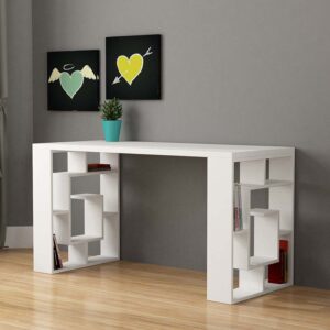 Γραφείο Labirent pakoworld λευκό 140x60x75εκ – 119-000042