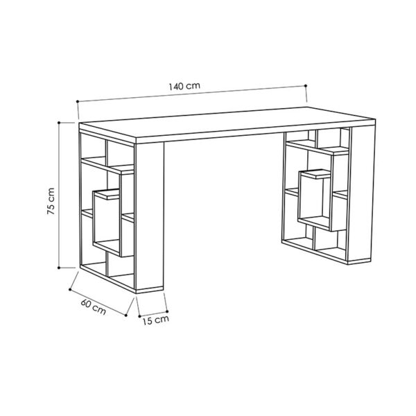 Γραφείο Labirent pakoworld λευκό 140x60x75εκ – 119-000042