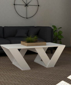 Τραπέζι σαλονιού PIPRA pakoworld σε χρώμα λευκό 110x60x40 – 119-000648