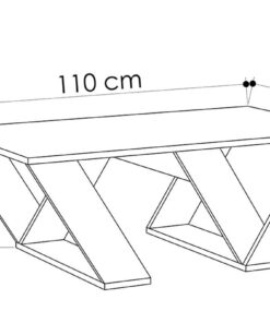 Τραπέζι σαλονιού PIPRA pakoworld σε χρώμα λευκό 110x60x40 – 119-000648
