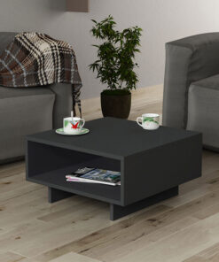 Τραπέζι σαλονιού Hola pakoworld ανθρακί 60x60x32εκ – 119-000727