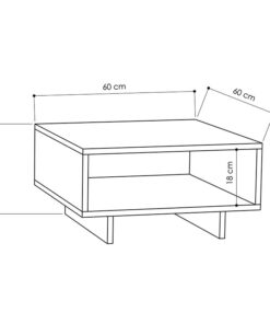 Τραπέζι σαλονιού Hola pakoworld ανθρακί 60x60x32εκ – 119-000727