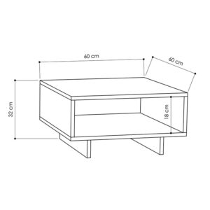 Τραπέζι σαλονιού Hola pakoworld ανθρακί 60x60x32εκ – 119-000727