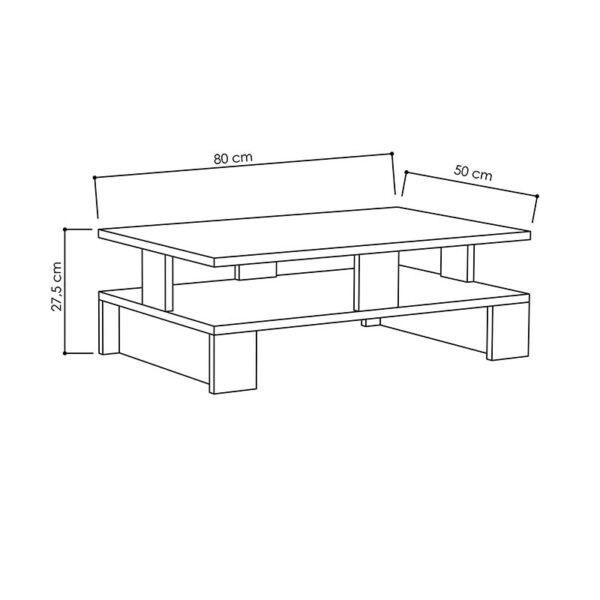 Τραπέζι σαλονιού Mansu pakoworld χρώμα φυσικό 80x50x27,5εκ – 119-000759