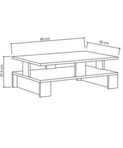 Τραπέζι σαλονιού Mansu pakoworld χρώμα ανθρακί 80x50x27,5εκ – 119-000760
