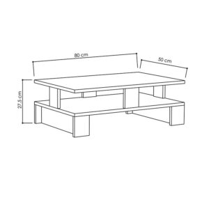 Τραπέζι σαλονιού Mansu pakoworld χρώμα ανθρακί 80x50x27,5εκ – 119-000760