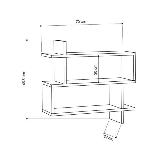 Ραφιέρα Paralel pakoworld χρώμα λευκό 70x22x65,5εκ – 119-000773