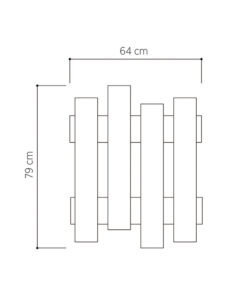 Κρεμάστρα Wave pakoworld χρώμα φυσικό 64x4x79εκ – 119-000784