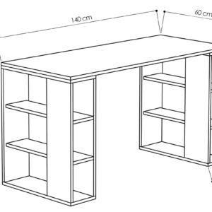 Γραφείο Colmar pakoworld χρώμα λευκό -σκούρο φυσικό 140x60x75εκ – 119-000797