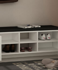 Έπιπλο εισόδου σκαμπό-παπουτσοθήκη ZULLA pakoworld 10 ζεύγων λευκό 110x37x43εκ – 119-000816