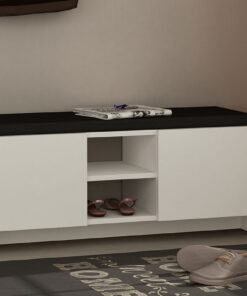 Έπιπλο εισόδου σκαμπό-παπουτσοθήκη ZULLA pakoworld 10 ζεύγων λευκό 110x37x43εκ – 119-000816