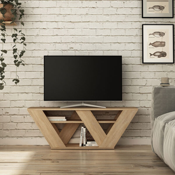 Έπιπλο τηλεόρασης Pipralla pakoworld φυσικό 110x30x40εκ – 119-000968