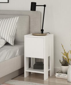 Κομοδίνο Ema pakoworld χρώμα λευκό 30x30x55εκ – 119-001072