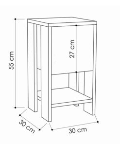 Κομοδίνο Ema pakoworld χρώμα λευκό 30x30x55εκ – 119-001072