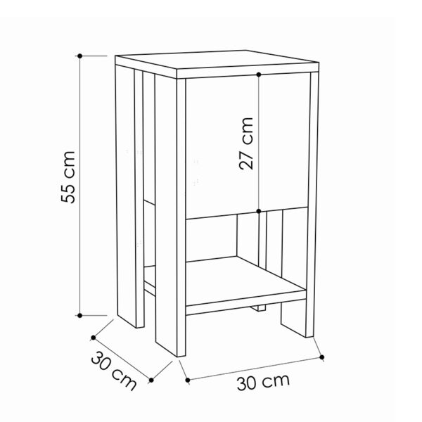 Κομοδίνο Ema pakoworld χρώμα λευκό 30x30x55εκ – 119-001072