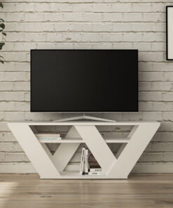 Έπιπλο τηλεόρασης Pipralla pakoworld λευκό 110x30x40εκ – 119-001081