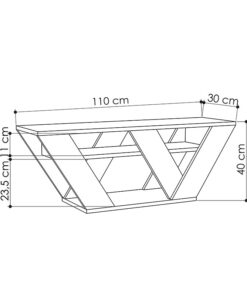 Έπιπλο τηλεόρασης Pipralla pakoworld λευκό 110x30x40εκ – 119-001081