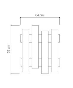 Κρεμάστρα Wave pakoworld λευκό 64x4x81εκ – 119-001084