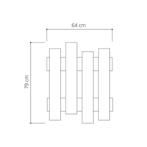Κρεμάστρα Wave pakoworld λευκό 64x4x81εκ – 119-001084