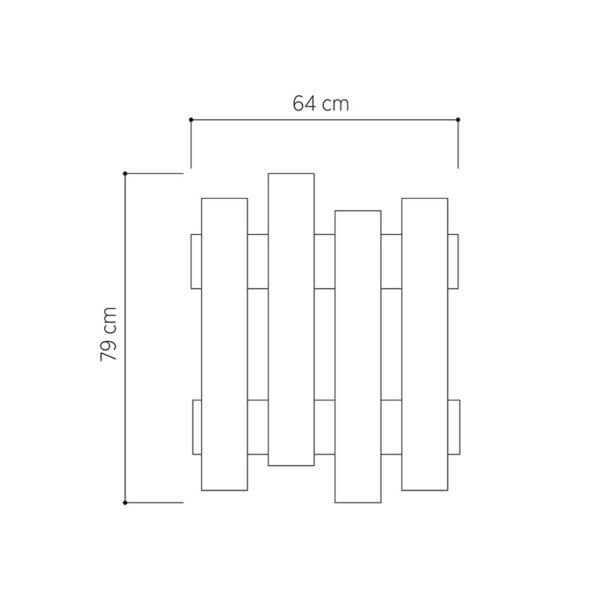 Κρεμάστρα Wave pakoworld λευκό 64x4x81εκ – 119-001084
