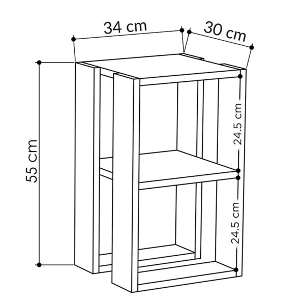 Κομοδίνο Passion pakoworld oak 34x30x55εκ – 119-001165