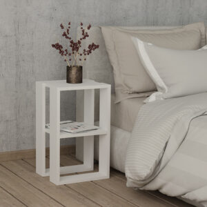 Κομοδίνο Passion pakoworld σε λευκή απόχρωση 34x30x55εκ – 119-001178